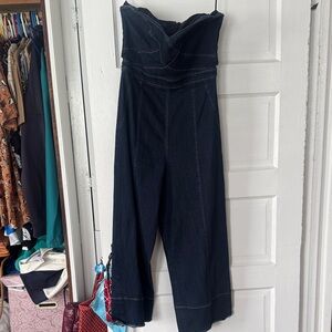 Denim Strapless Jumpsuit